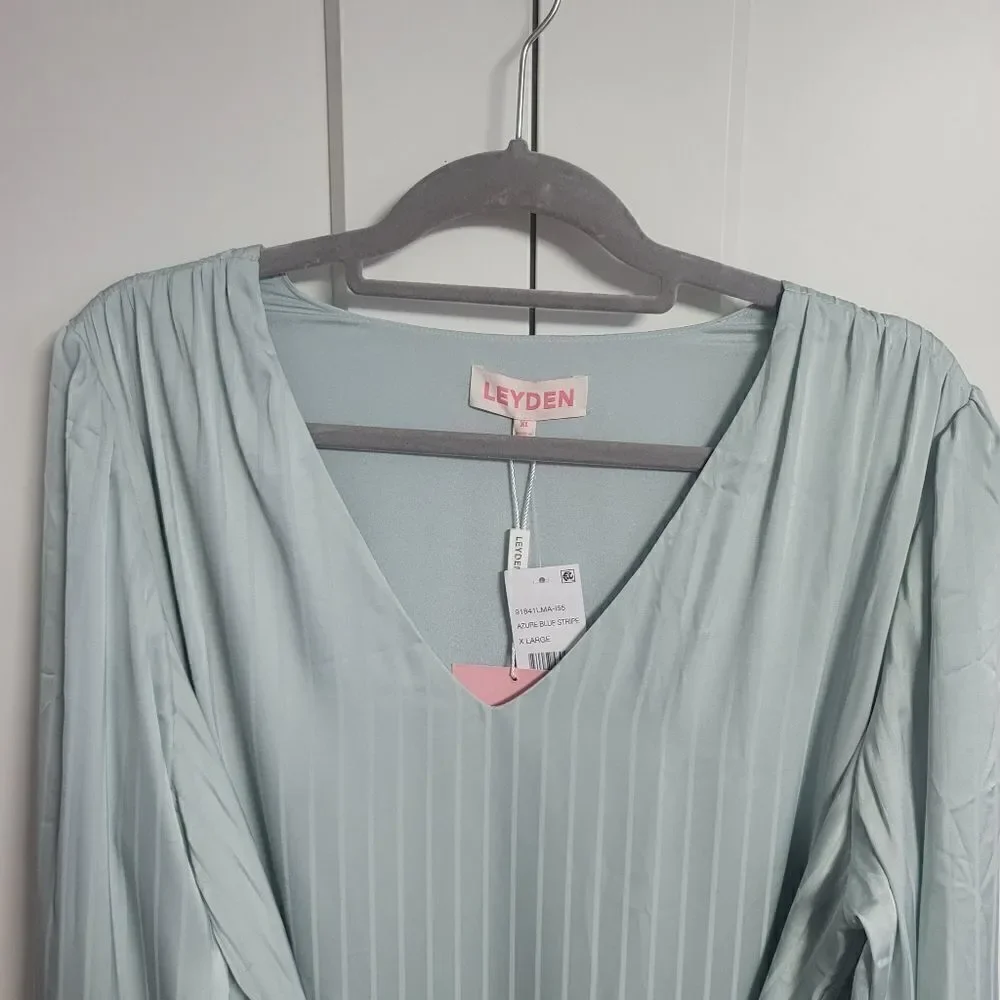 Leyden long-sleeve wrap dress